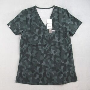 FIGS Catarina One-Pocket Scrub Top XS Printed Frecx Dark Grey Camo W23SW1066 NEW